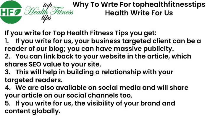 Health write for us