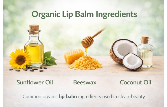 Sunflower oil beeswax coconut oil lip balm ingredients comparison