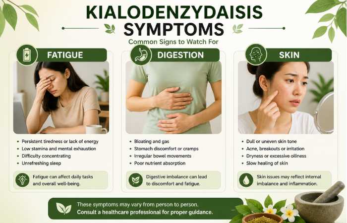 kialodenzydaisis symptoms fatigue digestion skin issues explained infographic